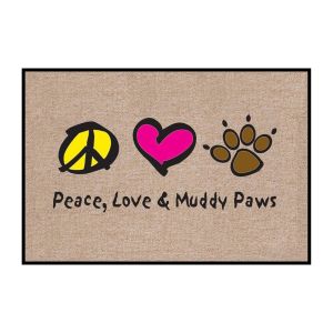 Pet Welcome Mat - "Peace, Love and Muddy Paws"