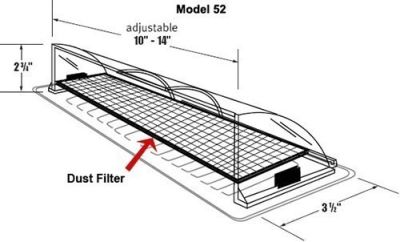 Deflect-O #52 Air Deflector w/Dust Filter for Floor Vent