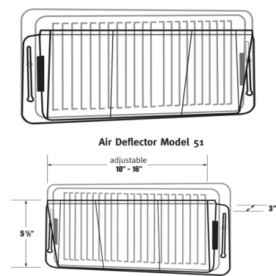 Deflect-O #51 Air Deflector for Sidewall Vent