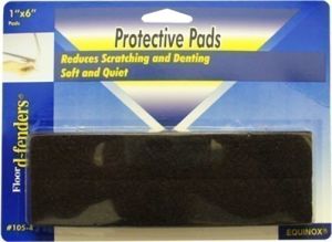 Brown Felt Protective Pads - 1in x 6in