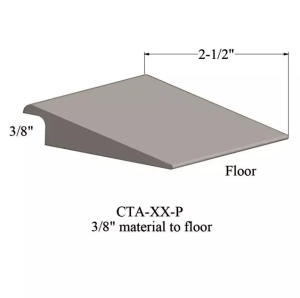 Johnsonite P Adaptor - 3/8 Materials to 0 (Flush) Flooring Materials w/ 2 1/2 Gradual Transition