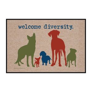 "Welcome Diversity" - Cute Dog Themed Welcome Mat